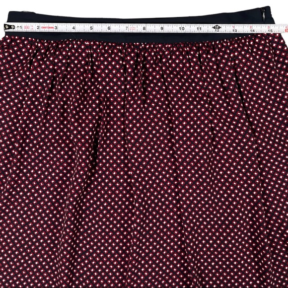 Coldwater creek size 4 navy blue, white, red diamond pattern midi skirt like new - Picture 10 of 15